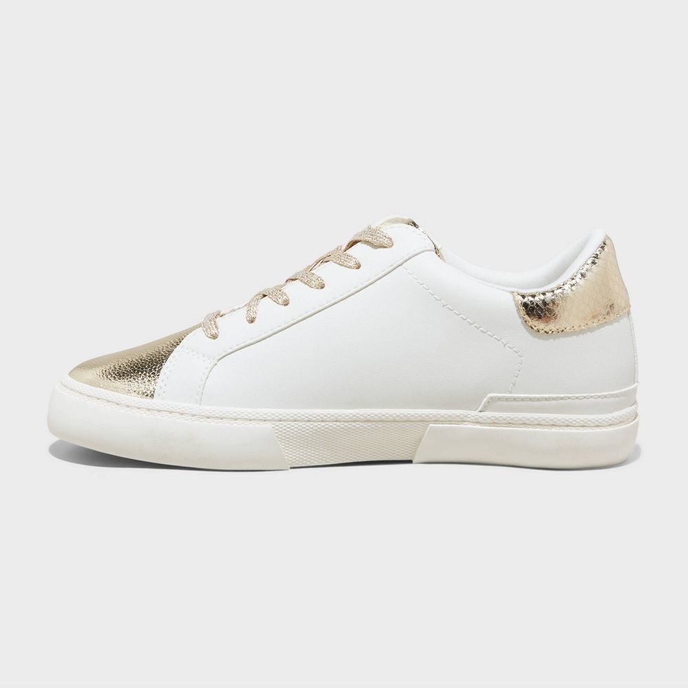 a new day White and Metallic Gold Low-Top Sneakers - Picture 2 of 4